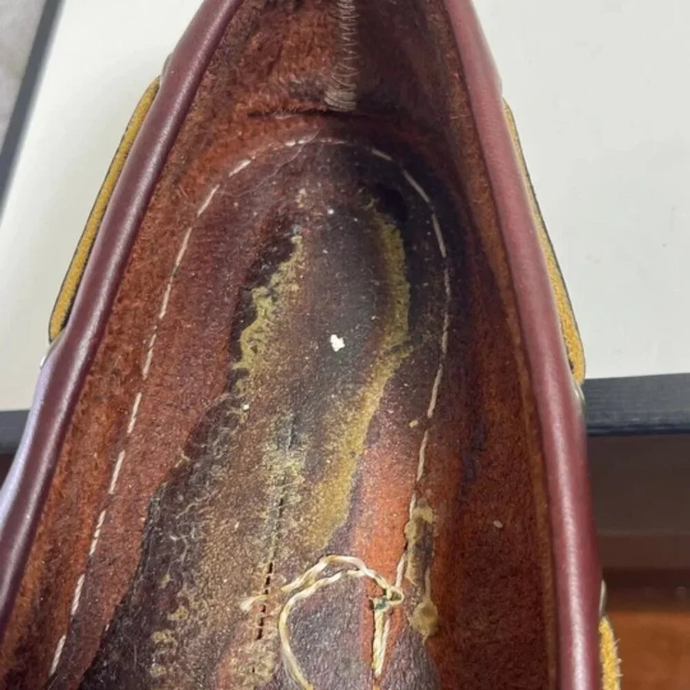 Timberland Boat Shoe Moccasin 25077 Brown Leather 2 Eye Slip On Men's 10.5 US